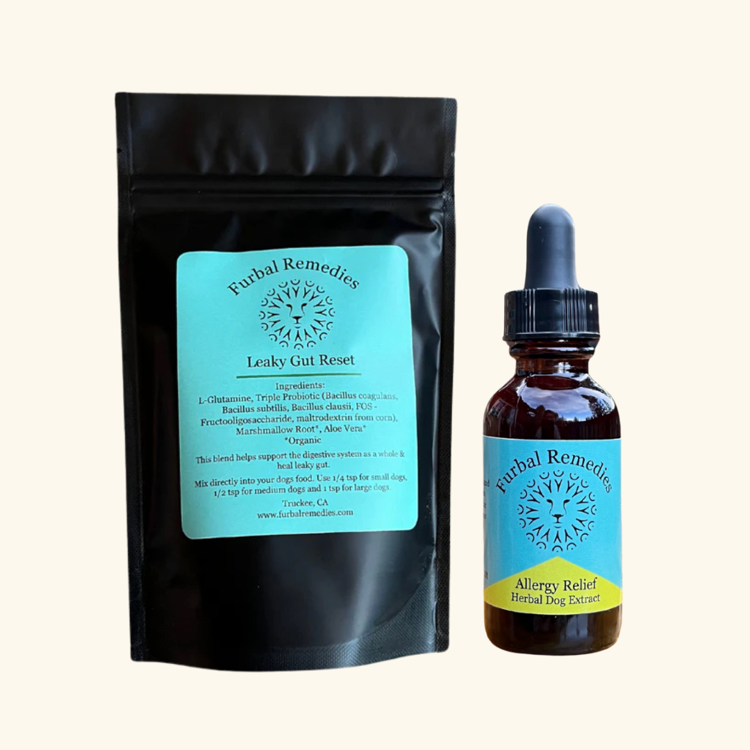 Leaky Gut Reset Powder and Allergy Relief Extract for dogs — gut and skin support bundle by Furbal Remedies