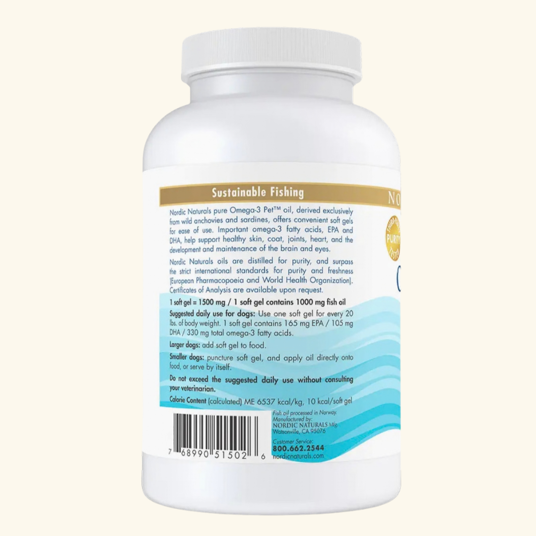Omega-3 Pet Soft Gels for Dogs & Cats (by Nordic Naturals)