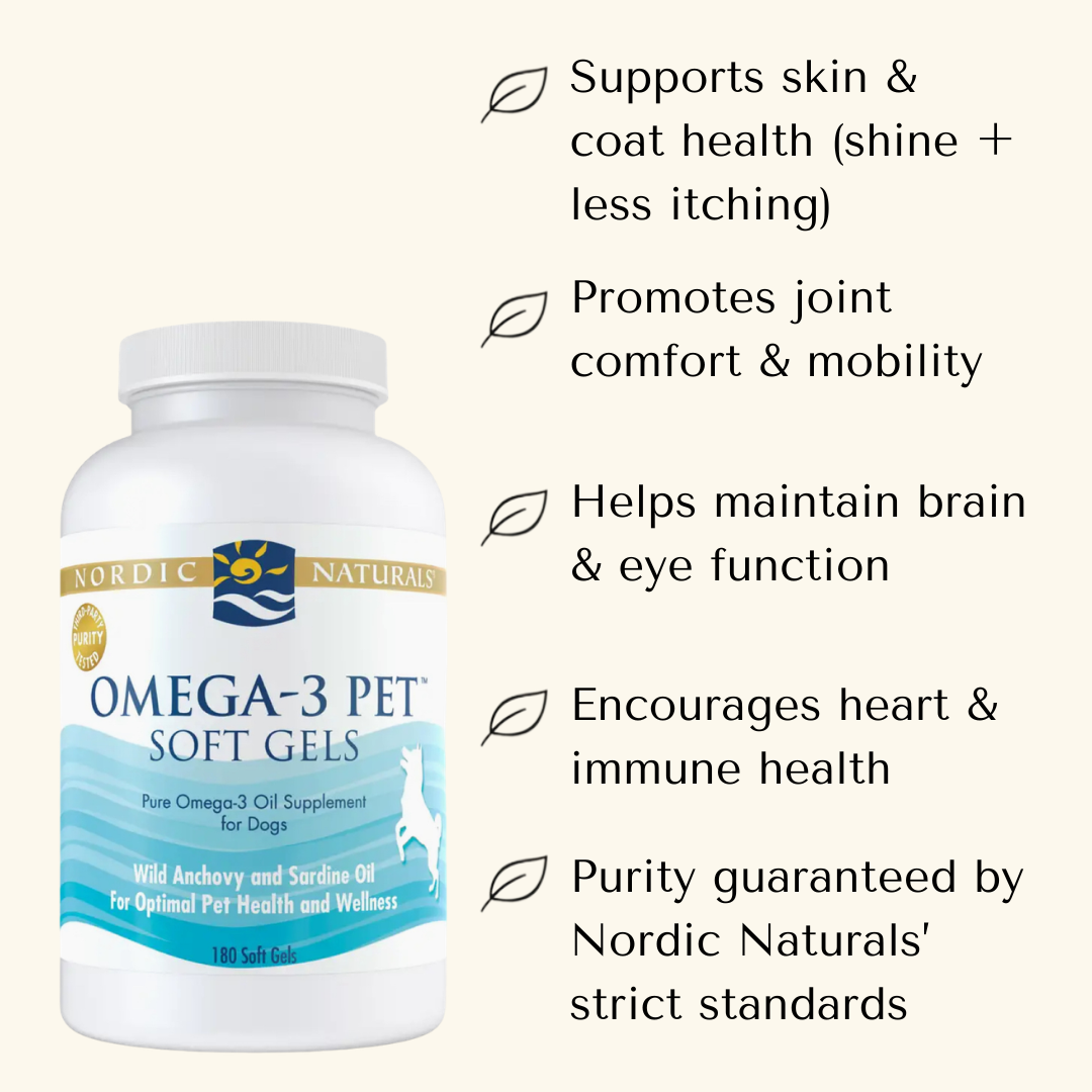 Omega-3 Pet Soft Gels for Dogs & Cats (by Nordic Naturals)
